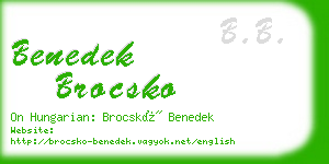 benedek brocsko business card